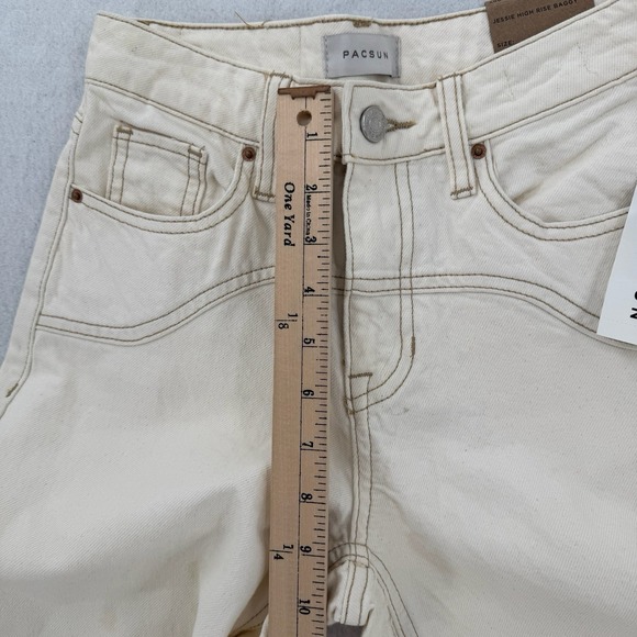 Pacsun Jessie High Rise Baggy Womens 23 Off White Wide Leg Rigid Denim Gorp NWT - Picture 9 of 13